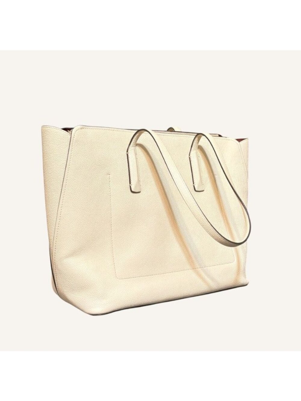 Kate Spade Large Margaux Leather Tote Cream Vanilla Classic Travel Work - Picture 11 of 13